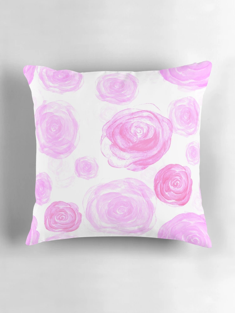 Thumbnail 3 of 4, Pillow, Pink Roses Pattern designed and sold by InnaPo ⭐⭐⭐⭐⭐.