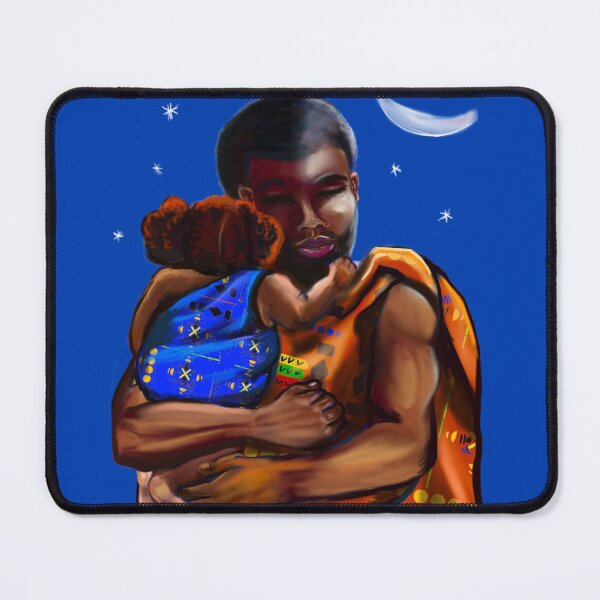 Item preview, The best Father’s Day gifts 2022 Father and child wearing traditional kinte cloth- Super hero dad -  Strong muscular black man cradling a baby designed and sold by Artonmytee.