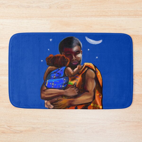 Item preview, The best Father’s Day gifts 2022 Father and child wearing traditional kinte cloth- Super hero dad -  Strong muscular black man cradling a baby designed and sold by Artonmytee.