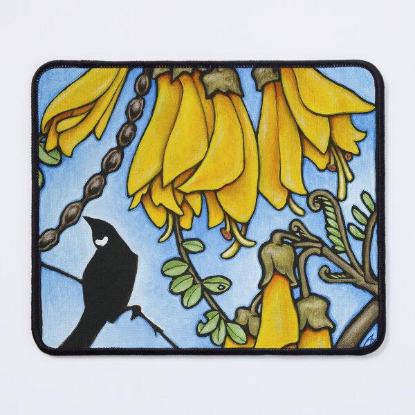 Item preview, Tui in the kowhai tree designed and sold by AprilAppleArt.