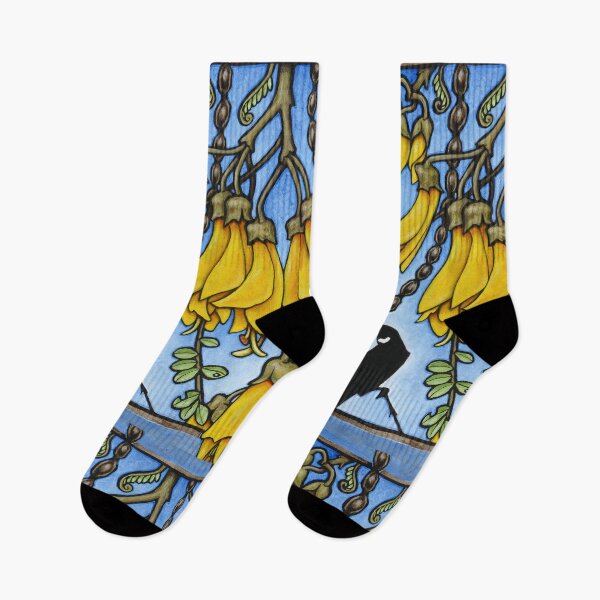 Item preview, Tui in the kowhai tree designed and sold by AprilAppleArt.