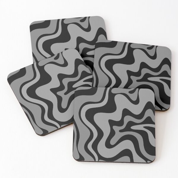 Item preview, Retro Liquid Swirl Abstract Pattern in Black and Grey designed and sold by kierkegaard.