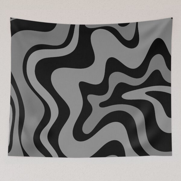 Item preview, Retro Liquid Swirl Abstract Pattern in Black and Grey designed and sold by kierkegaard.