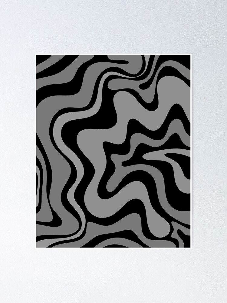 Retro Liquid Swirl Abstract Pattern 3 in Black and Almond Cream Bath Mat by  Kierkegaard Design Studio