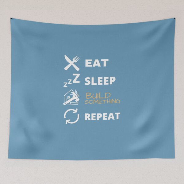 Item preview, Eat Sleep Build Something Repeat - Woodworking Carpentry Design - Fun Woodworking Gifts  designed and sold by WoodWorkingInc.