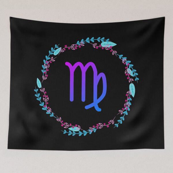 Item preview, Virgo Zodiac Symbol in Blue and Purple designed and sold by Hellofriendco.