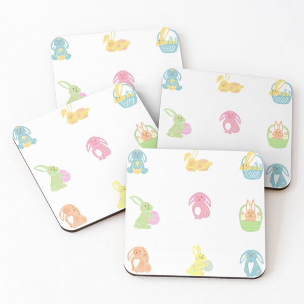 Item preview, Pasterl Color Cute Easter Bunnies with Easter Eggs and Baskets designed and sold by silviaol.