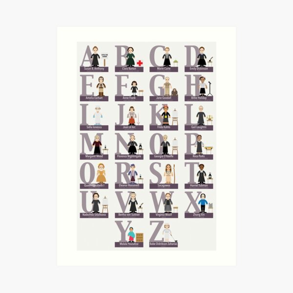 Awesome Females Alphabet Art Print
