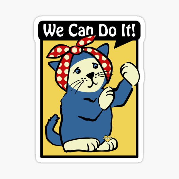 Rosie Riveter Cat Sticker