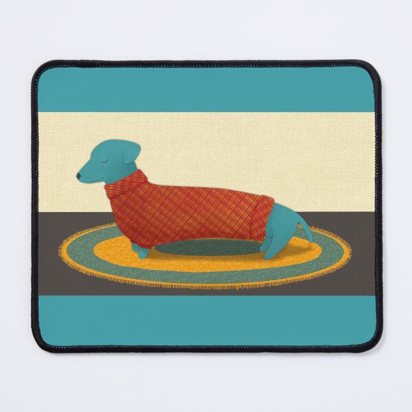 Item preview, Handsome Blue Dachshund in a Red Plaid Sweater designed and sold by Davida Fernandez.