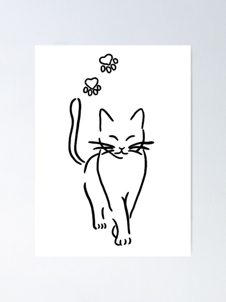 Minimalist dark cat stamp Art Board Print for Sale by