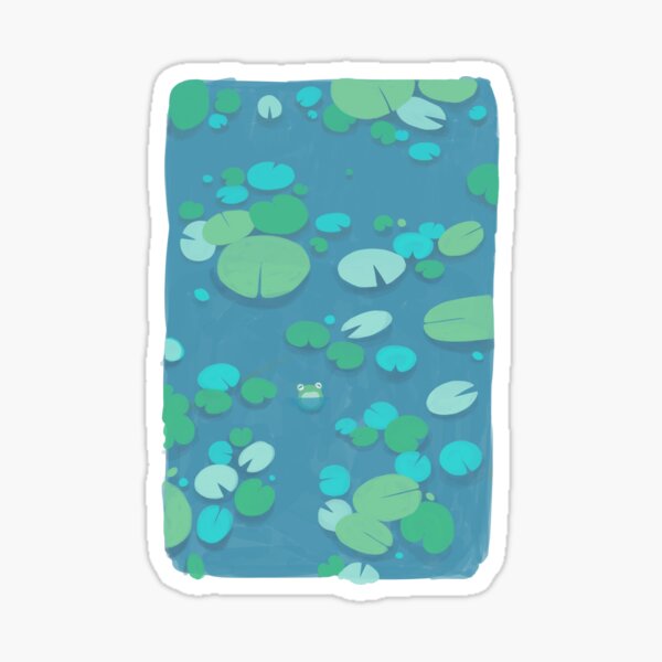 Item preview, Lily Pad Pond - Lilypads illustration - Blue larger ver designed and sold by Mauricio Fonseca.