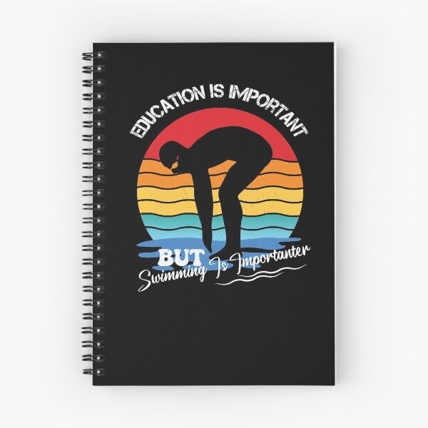 Item preview, Vintage Retro Sunset Education Is Important But Swimming Is Importanter Funny Swimming Lovers  designed and sold by pedrored369.