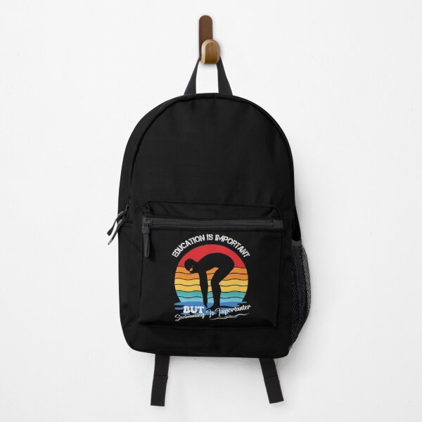 Item preview, Vintage Retro Sunset Education Is Important But Swimming Is Importanter Funny Swimming Lovers  designed and sold by pedrored369.