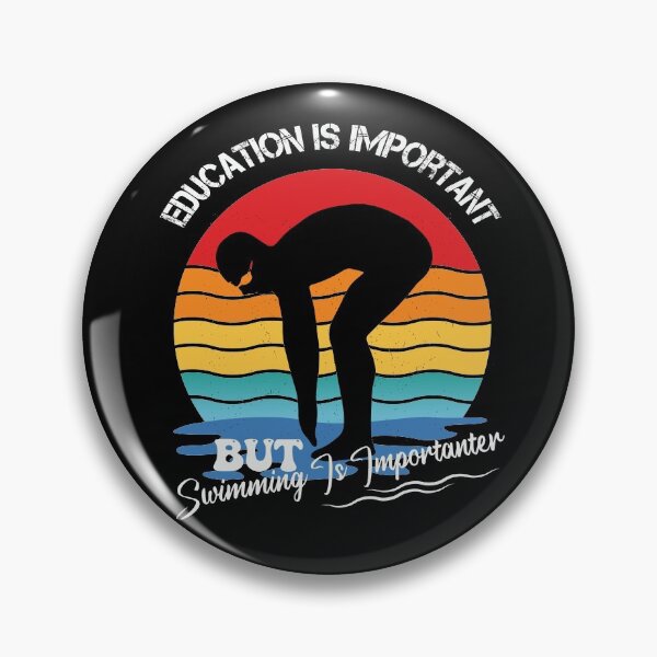 Item preview, Vintage Retro Sunset Education Is Important But Swimming Is Importanter Funny Swimming Lovers  designed and sold by pedrored369.