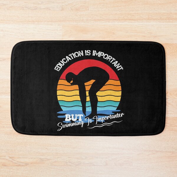 Item preview, Vintage Retro Sunset Education Is Important But Swimming Is Importanter Funny Swimming Lovers  designed and sold by pedrored369.