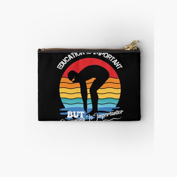 Item preview, Vintage Retro Sunset Education Is Important But Swimming Is Importanter Funny Swimming Lovers  designed and sold by pedrored369.