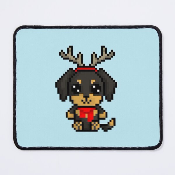 Item preview, Cute Christmas Dachshund with Antlers (Chibi Pixel Animal Character) designed and sold by Pixe11y.