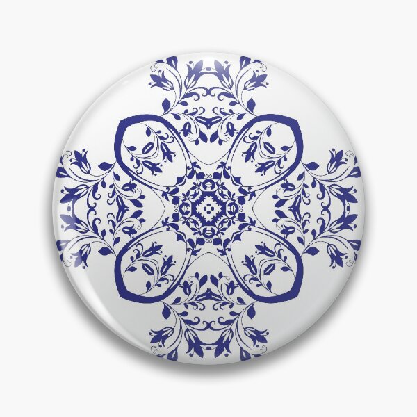 Item preview, Dark Blue Floral Mandala Art designed and sold by Trinket-Trickster.