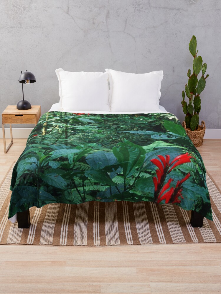Thumbnail 1 of 6, Throw Blanket, Costa Rica Tropical Lush Jungle Rain Forest designed and sold by DEC02.