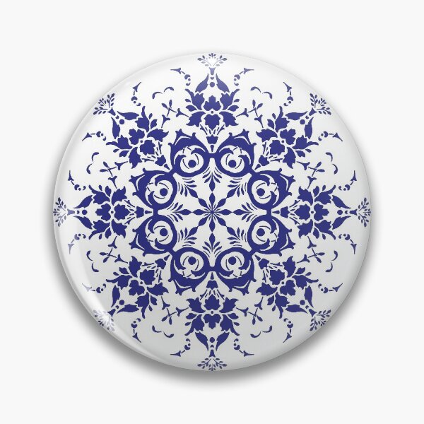 Item preview, Navy Blue Floral Mandala Art designed and sold by Trinket-Trickster.