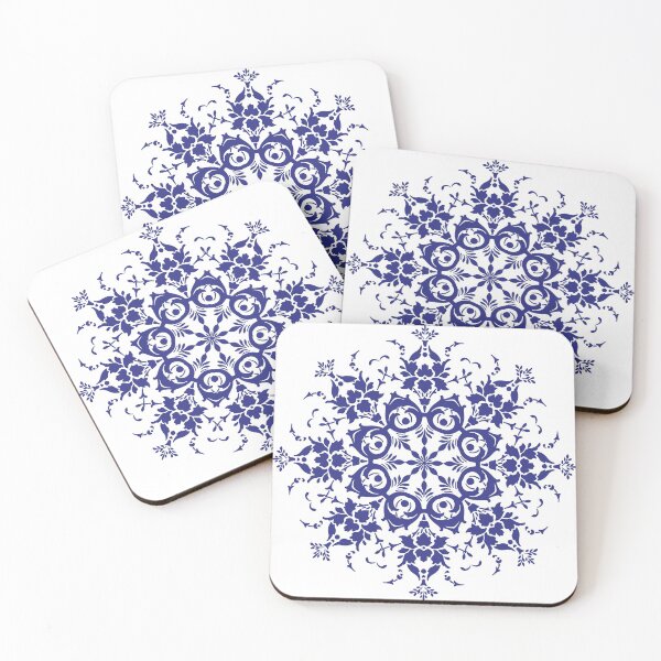 Item preview, Navy Blue Floral Mandala Art designed and sold by Trinket-Trickster.