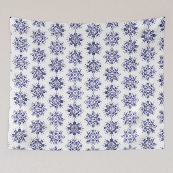 Item preview, Navy Blue Floral Mandala Art designed and sold by Trinket-Trickster.