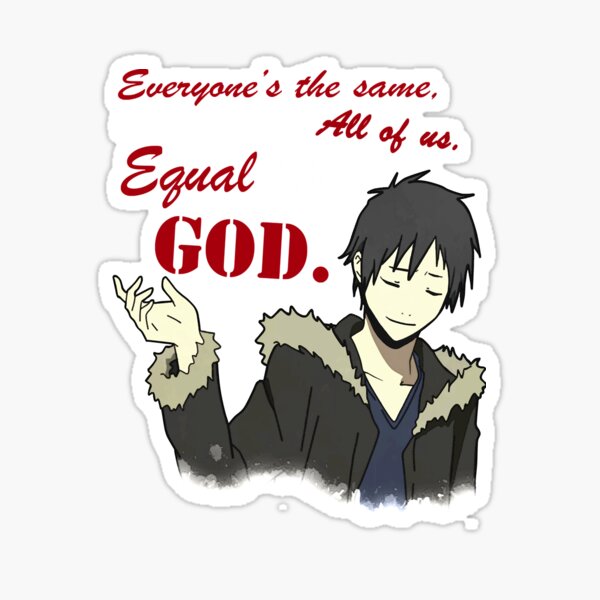 Aperçu de l'œuvre Vintage Photograp Orihara Izaya Equality Quote Graphic pour les fans créée et vendue par Timothymati2828.