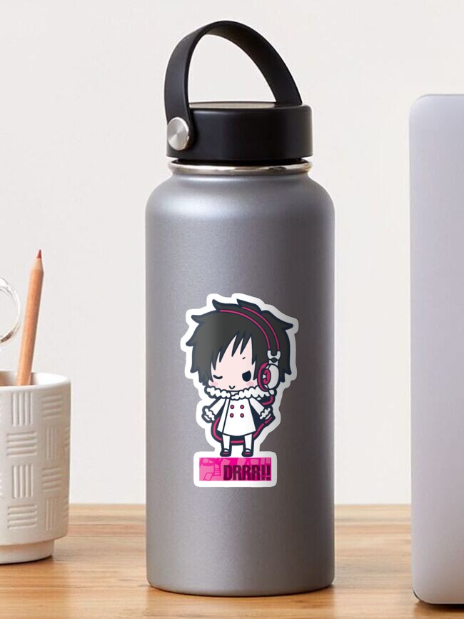 Aperçu 1 sur 3. Sticker avec l'œuvre Homme drôle Orihara Izaya Mikado Ryuugamine Chibi Fan créée et vendue par Timothymati2828.