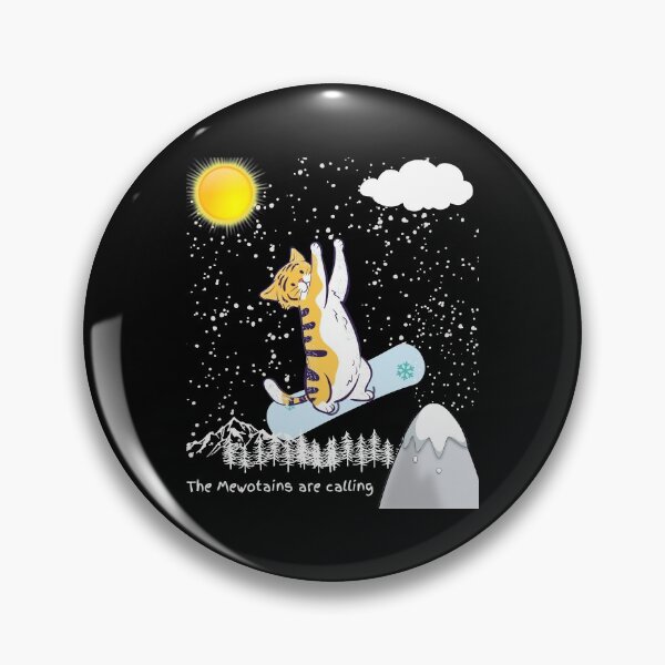 Item preview, Snowboarding Cat The Meowtains Are Calling Funny Snow Ski Design designed and sold by BeautifulH.