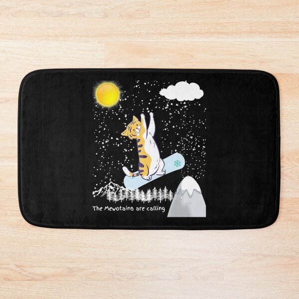 Item preview, Snowboarding Cat The Meowtains Are Calling Funny Snow Ski Design designed and sold by BeautifulH.