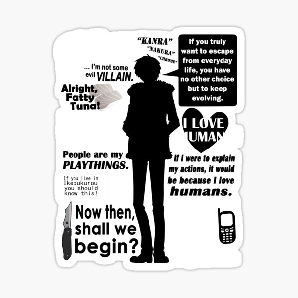 Aperçu de l'œuvre Rock Orihara Izaya Citations Cadeau Fans De Musique Light Novel créée et vendue par Timothymati2828.