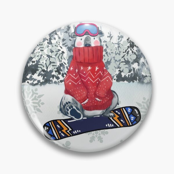 Item preview, Bear on snowboard designed and sold by BronikowskiART.
