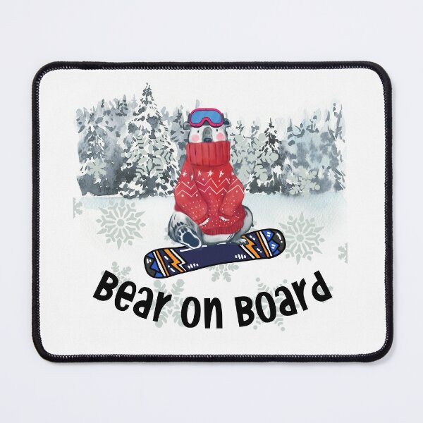 Item preview, Bear on snowboard designed and sold by BronikowskiART.