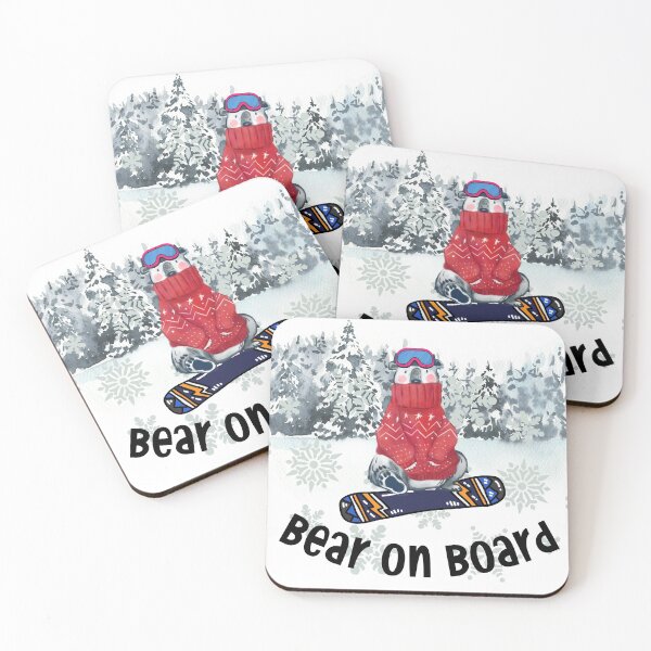 Item preview, Bear on snowboard designed and sold by BronikowskiART.
