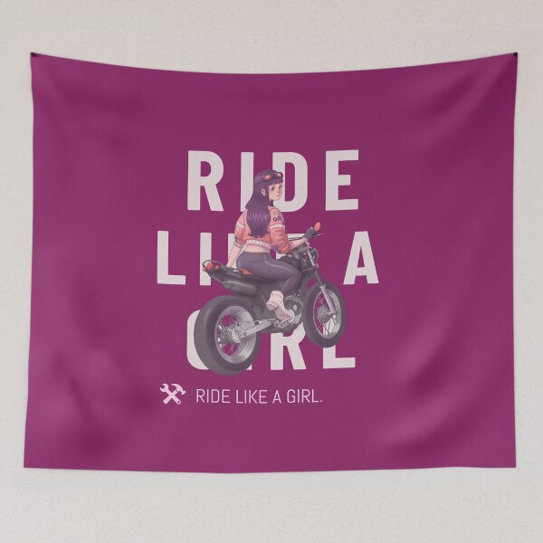 Item preview, Ride Like A Girl - Anime Girl Motorcycle designed and sold by erinbookdragon.