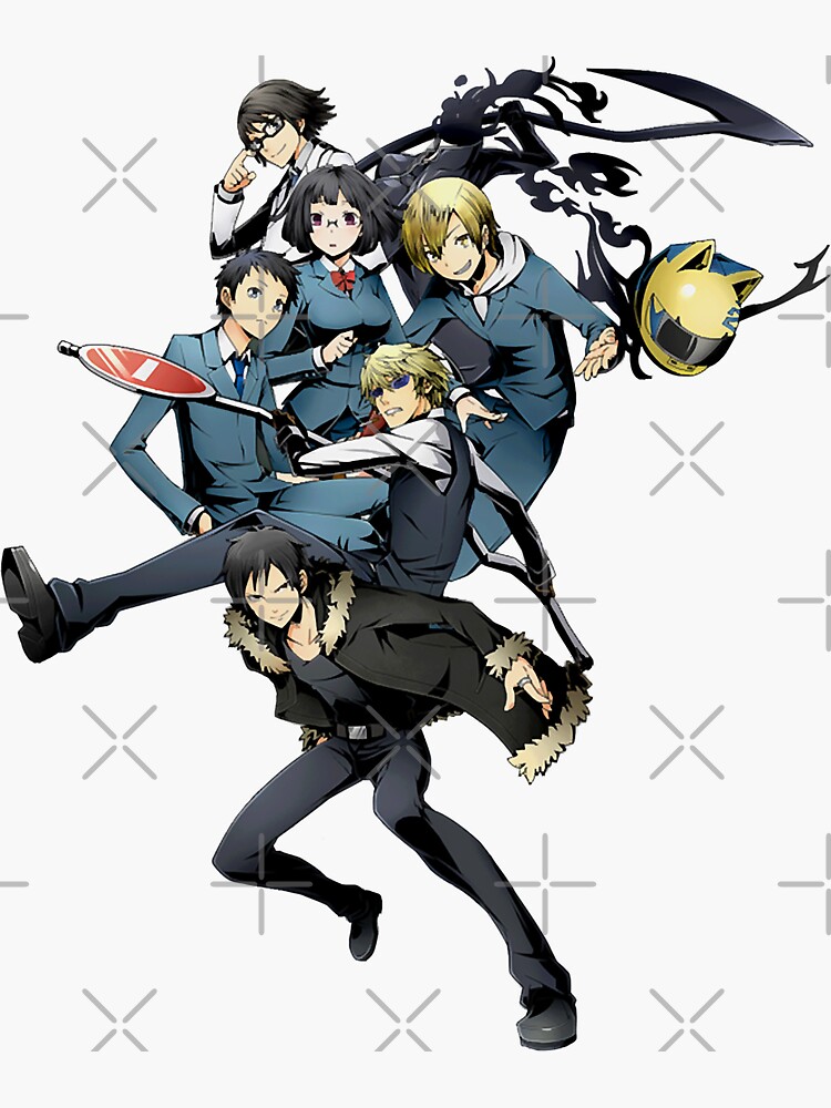 Aperçu 3 sur 3. Sticker avec l'œuvre Call Me Durarara Personnage Mashup Anime Cadeau Pour Fan créée et vendue par Timothymati2828.