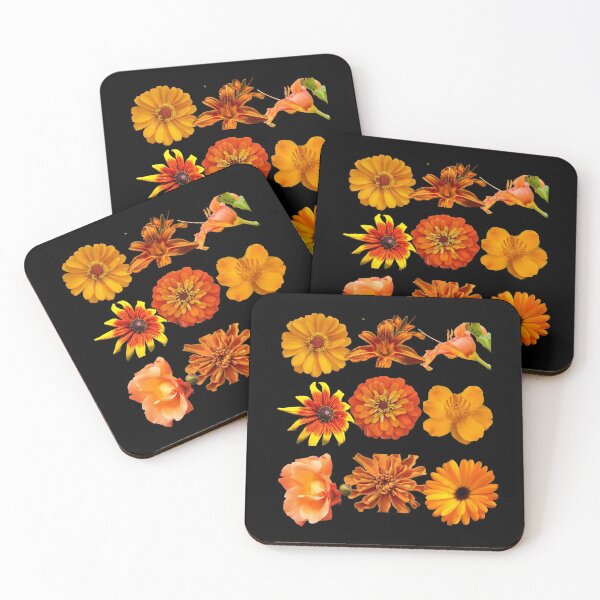 Item preview, Bright Orange Flowers In A Row Colorful Design designed and sold by EarthArtDesigns.
