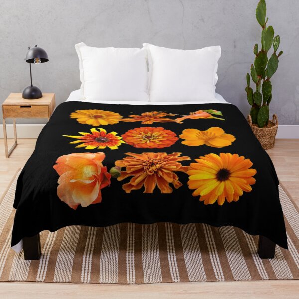 Item preview, Bright Orange Flowers In A Row Colorful Design designed and sold by EarthArtDesigns.