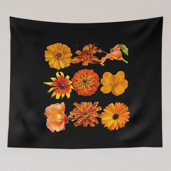 Item preview, Bright Orange Flowers In A Row Colorful Design designed and sold by EarthArtDesigns.