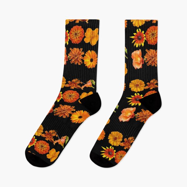Artikelvorschau, Leuchtend orange Blumen in einer Reihe buntes Design entworfen und verkauft von EarthArtDesigns.