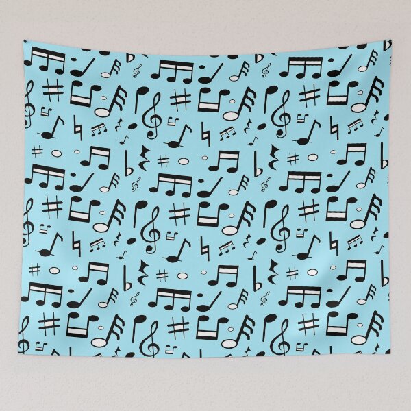 Item preview, Variation to Music Symbols Design and with a Light Blue Background designed and sold by ThisNThatImages.