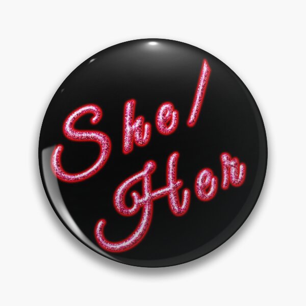 Item preview, Pronoun Glownouns- Red She/Her designed and sold by FalcoSkyWolf.
