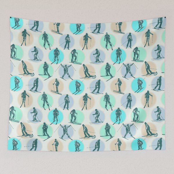 Item preview, Winter Skiers On Multicolor  designed and sold by DarelliBeauty.