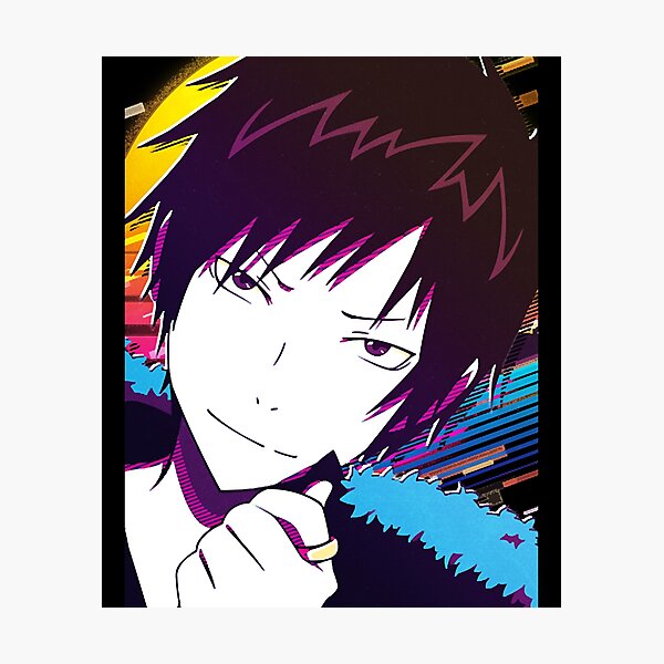 Aperçu de l'œuvre Musique Rétro Celty Manga Orihara Izaya Graphique Pour Fan créée et vendue par Timothymati2828.
