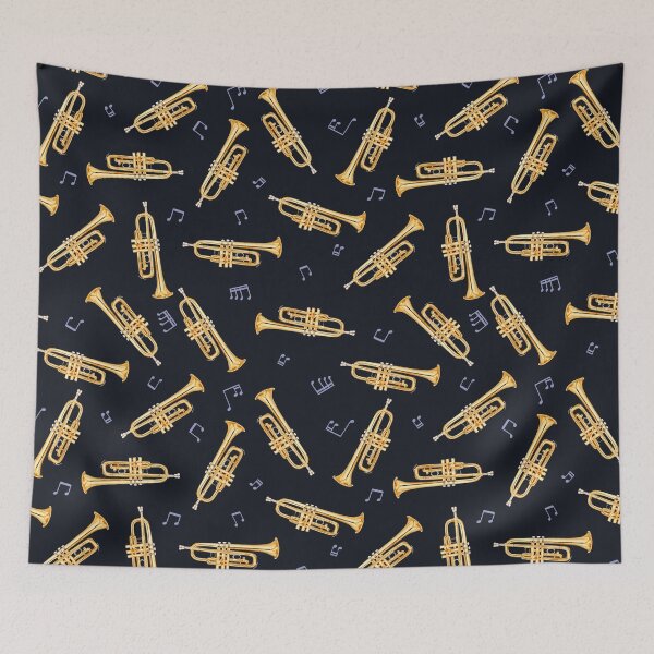 Item preview, Gold Trumpet On Black  designed and sold by DarelliBeauty.