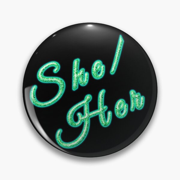 Item preview, Pronoun Glownouns- Green She/Her designed and sold by FalcoSkyWolf.