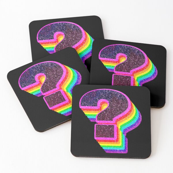 Item preview, Question mark (?) colorful 3d rainbow typography designed and sold by BeeMeCreative.