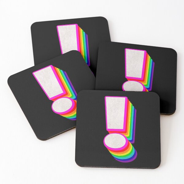 Item preview, Exclamation mark (!) colorful 3d rainbow typography designed and sold by BeeMeCreative.