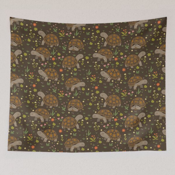 Item preview, Brown Turtle Flowers Botanical designed and sold by AverilArt.